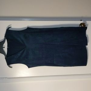 BCBG MaxAzria, S, Blue suede sheath dress